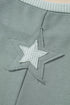 Star Print Patchwork Applique Round Neck Long Sleeve Top