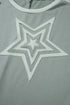 Star Print Patchwork Applique Round Neck Long Sleeve Top