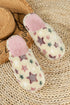 Star Print Plush Fleece Open Toe Slide Slippers
