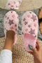 Star Print Plush Fleece Open Toe Slide Slippers