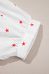 Star Print Puff Sleeve Button Down Shirt