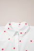 Star Print Puff Sleeve Button Down Shirt