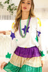 Star Print Raglan Sleeve A Line Tunic Top