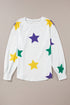 Star Print Raglan Sleeve A Line Tunic Top