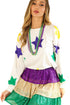 Star Print Raglan Sleeve A Line Tunic Top