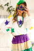 Star Print Raglan Sleeve A Line Tunic Top