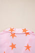 Star Print Short Sleeve Button Front Pajama Set