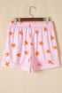 Star Print Short Sleeve Button Front Pajama Set