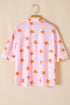 Star Print Short Sleeve Button Front Pajama Set