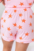 Star Print Short Sleeve Button Front Pajama Set