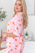 Star Print Short Sleeve Button Front Pajama Set