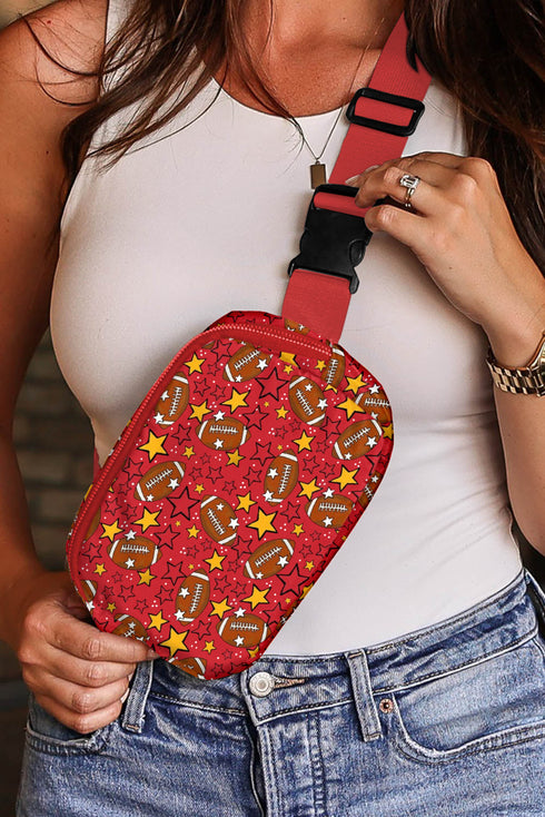 Star Print Strap Adjustable Nylon Camera Crossbody Bag