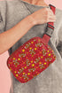 Star Print Strap Adjustable Nylon Camera Crossbody Bag
