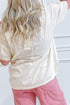 Star Print Studded Detail Cotton Jersey Top