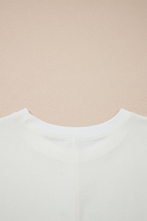 Star Print Studded Detail Cotton Jersey Top