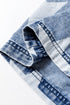 Star Print Washed Drawstring Elastic Waist Wide Leg Jeans