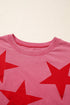 Star Printed Mineral Wash Casual Cotton T Shirt