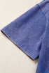 Star Printed Mineral Wash Casual Cotton T Shirt