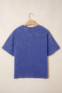 Star Printed Mineral Wash Casual Cotton T Shirt