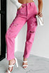 Star Shape Patchwork Mid Waist Straight Leg Jeans