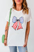 Star Stripe Bowknot Graphic Short Sleeve Tee