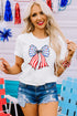 Star Stripe Bowknot Graphic Short Sleeve Tee