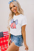 Star Stripe Bowknot Graphic Short Sleeve Tee