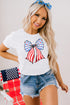 Star Stripe Bowknot Graphic Short Sleeve Tee