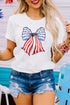 Star Stripe Bowknot Graphic Short Sleeve Tee