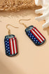 Star Stripe Pattern Wood Drink Can Hook Earrings