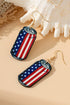 Star Stripe Pattern Wood Drink Can Hook Earrings