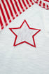 Star Stripe Print Patchwork Applique Short Sleeve Top