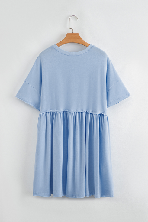 Star Striped Sequin Bow Patched T Shirt Graphic Dress
