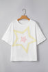 Starburst Applique Oversized Graphic Cotton Tee
