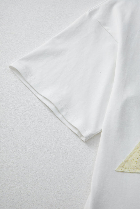 Starburst Applique Oversized Graphic Cotton Tee