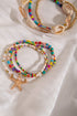 Starfish And Seashell Charm Beaded Stretch Bracelet Set