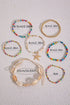 Starfish And Seashell Charm Beaded Stretch Bracelet Set