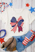 Stars And Stripes Bow Print Short Sleeve Graphic Tee