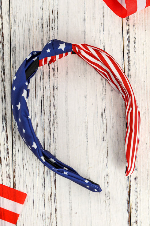 Stars And Stripes Knot Detail Wide Headband