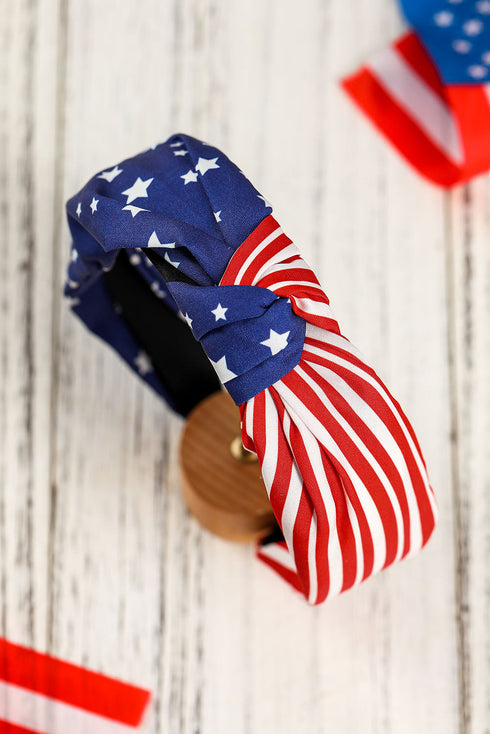 Stars And Stripes Knot Detail Wide Headband