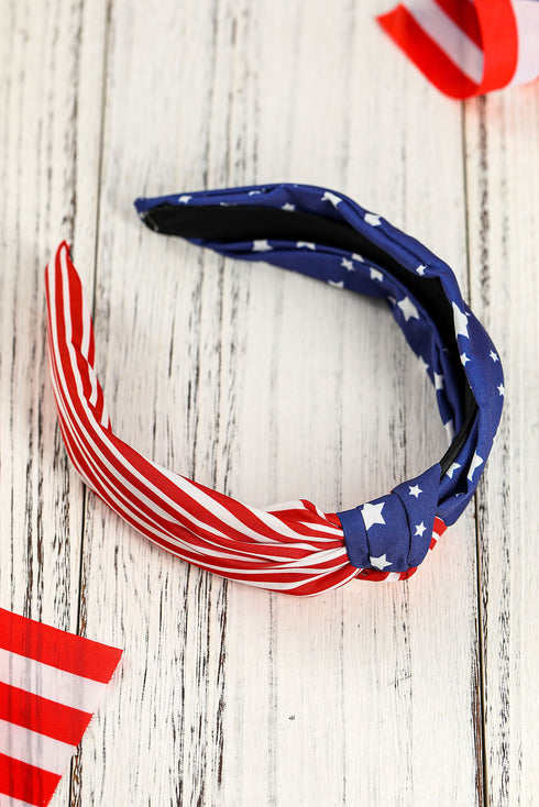 Stars And Stripes Knot Detail Wide Headband