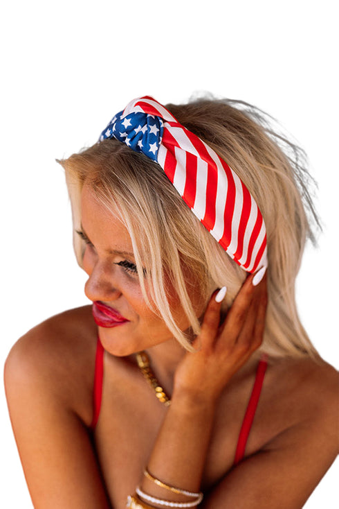 Stars And Stripes Knot Detail Wide Headband