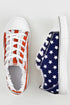Stars And Stripes Pattern Lace Up Canvas Sneaker