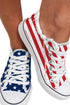Stars And Stripes Pattern Lace Up Canvas Sneaker