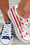 Stars And Stripes Pattern Lace Up Canvas Sneaker