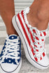 Stars And Stripes Pattern Lace Up Canvas Sneaker