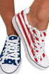 Stars And Stripes Pattern Lace Up Canvas Sneaker