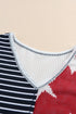 Stars And Stripes Patterned Knit Short Sleeve Top