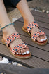 Stars And Stripes Print Double Band Flat Slides