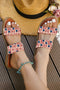 Stars And Stripes Print Double Band Flat Slides